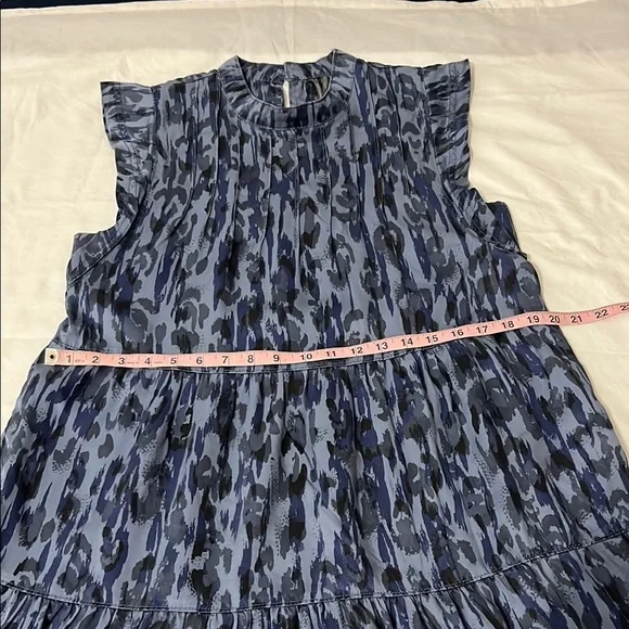 Anthropologie Navy Patterned Mini Dress - Picture 8 of 9